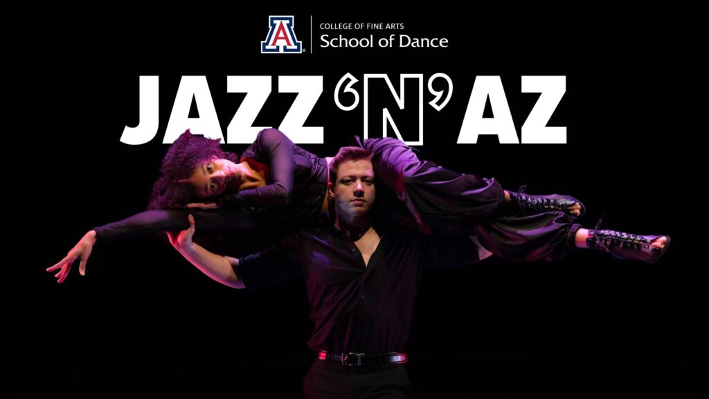 graphic promoting Jazz 'n' AZ with a male dancer hoisting another dancer