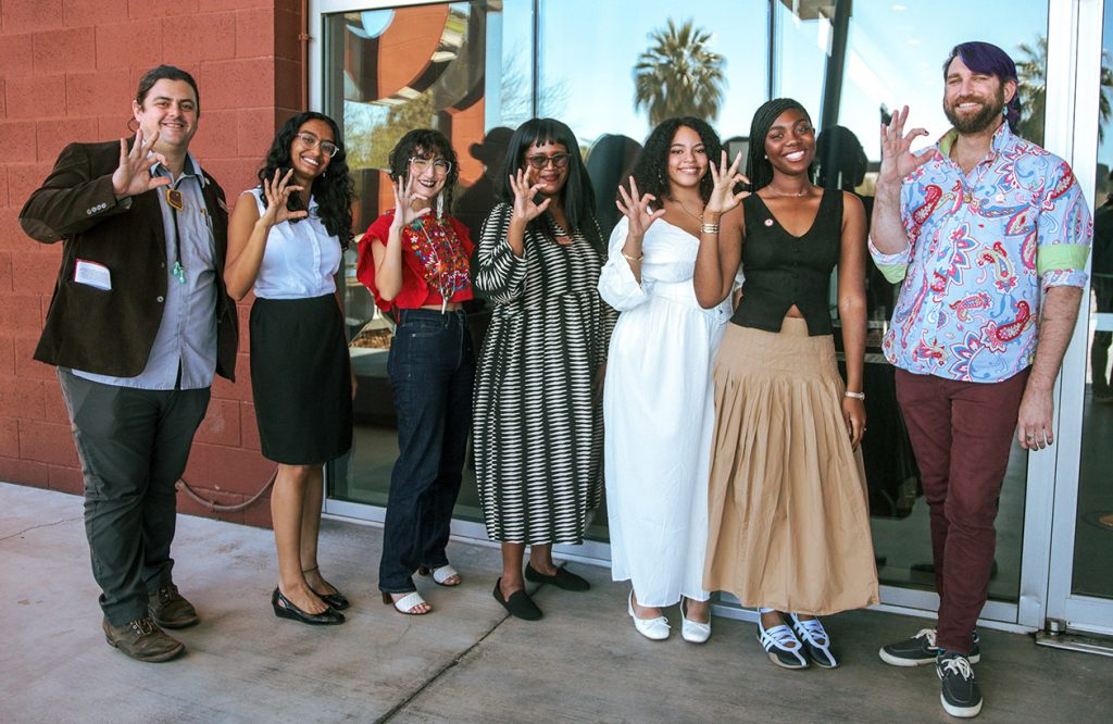 Niko Sanchez with his JustArts Fellows cohort.