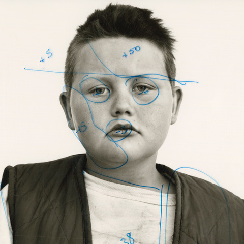 Photograph of BJ Van Fleet with hand-written printing notes